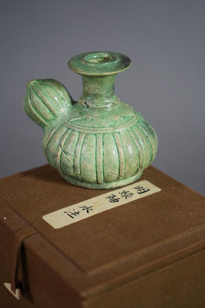 CHINESE GREEN-GLAZED CERAMIC WATER-DROPPER (1 of 9)