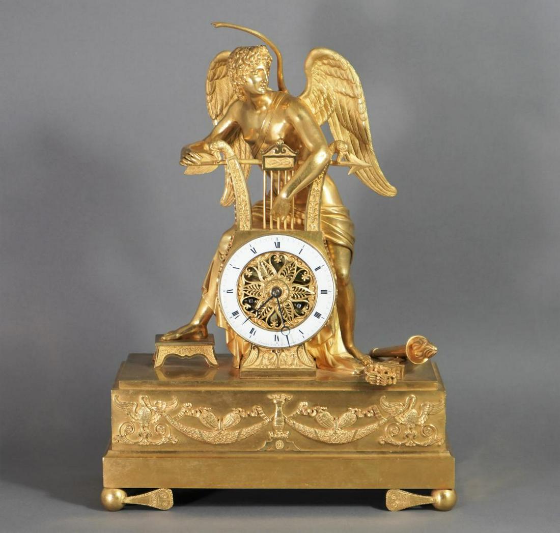 FRENCH BRONZE ORMOLU CLOCK WITH FORM OF WINGED VICTORY (1 of 20)
