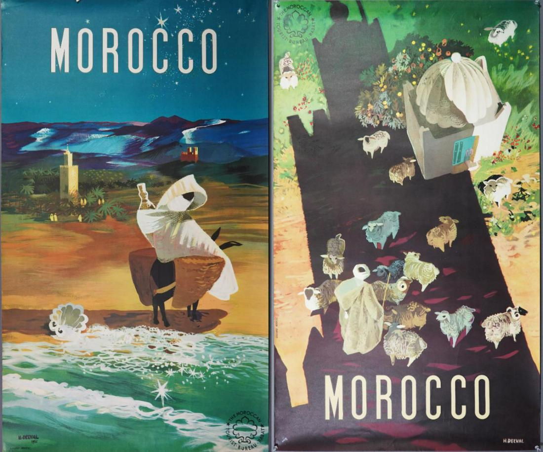 TWO MID-CENTURY MOROCCAN PRINTED TRAVEL POSTERS (1 of 20)