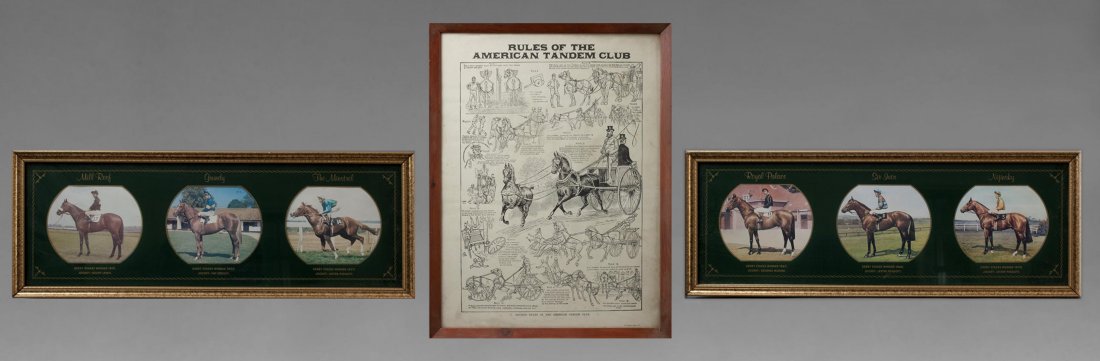 CARICATURE PRINT W/ PR OF DERBY STAKES WINNERS PRINTS (1 of 4)