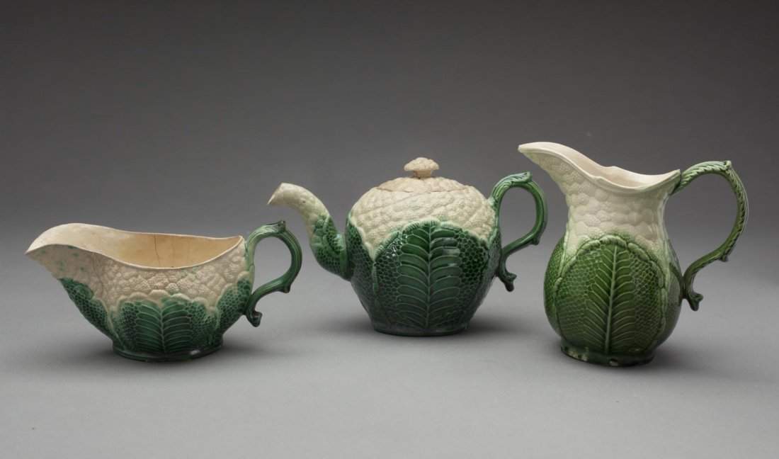 CAULIFLOWER TEAPOT, CREAMER AND SPILL BOWL (1 of 17)