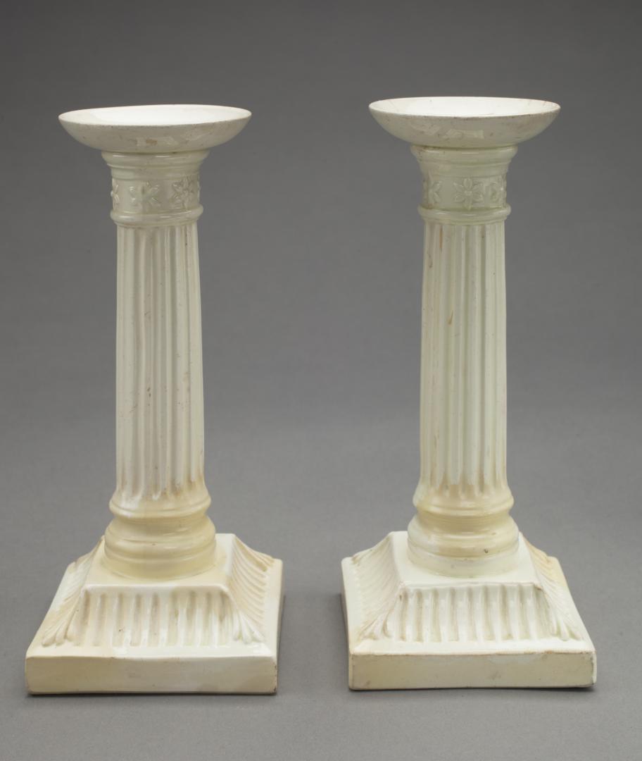 PAIR OF NEOCLASSICAL FLUTED COLUMNAR CANDLESTICKS (1 of 8)