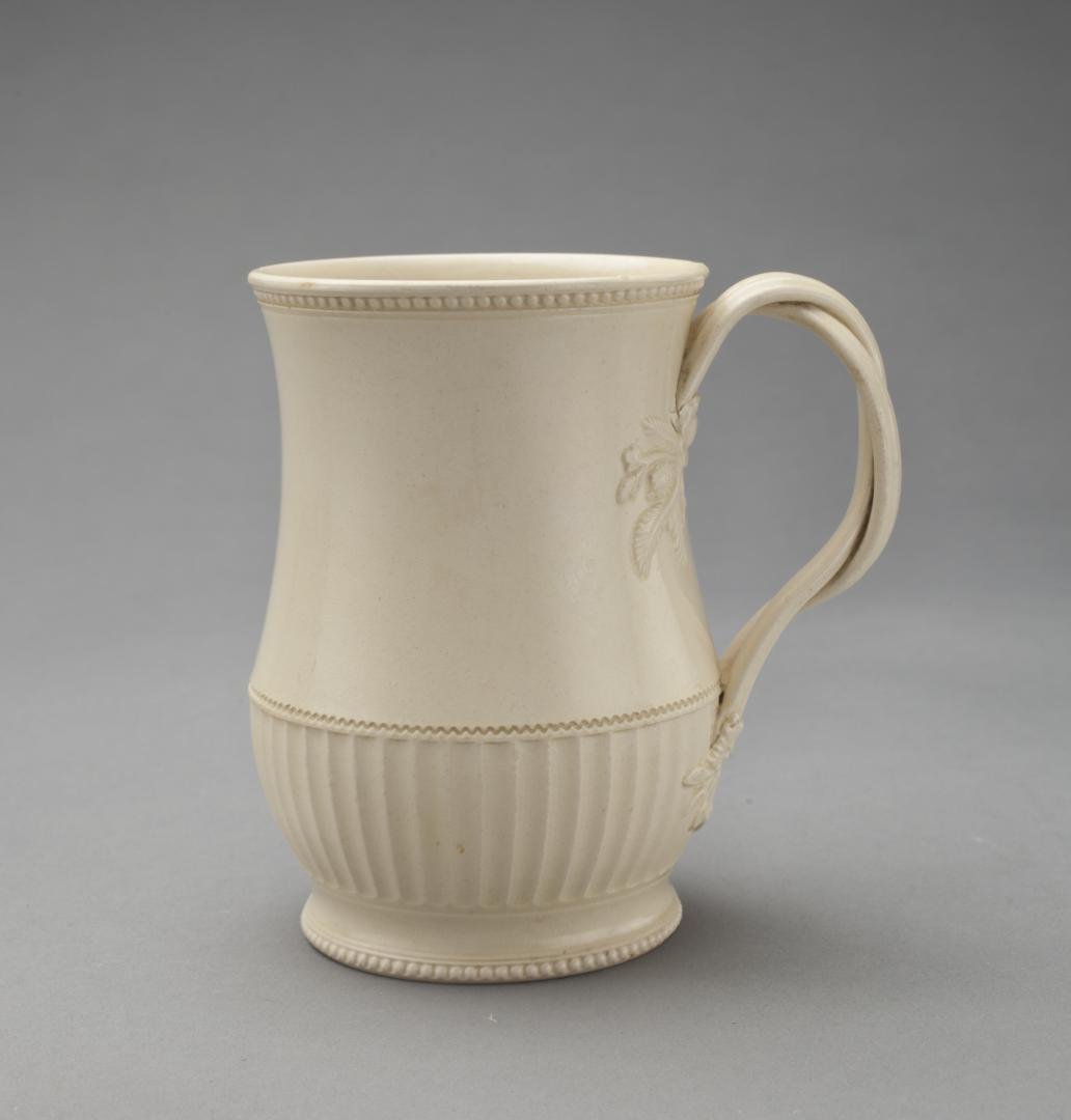 CREAMWARE TANKARD WITH FLUTED LOWER BODY (1 of 8)