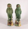 Two Chinese Glazed Pottery Parrots