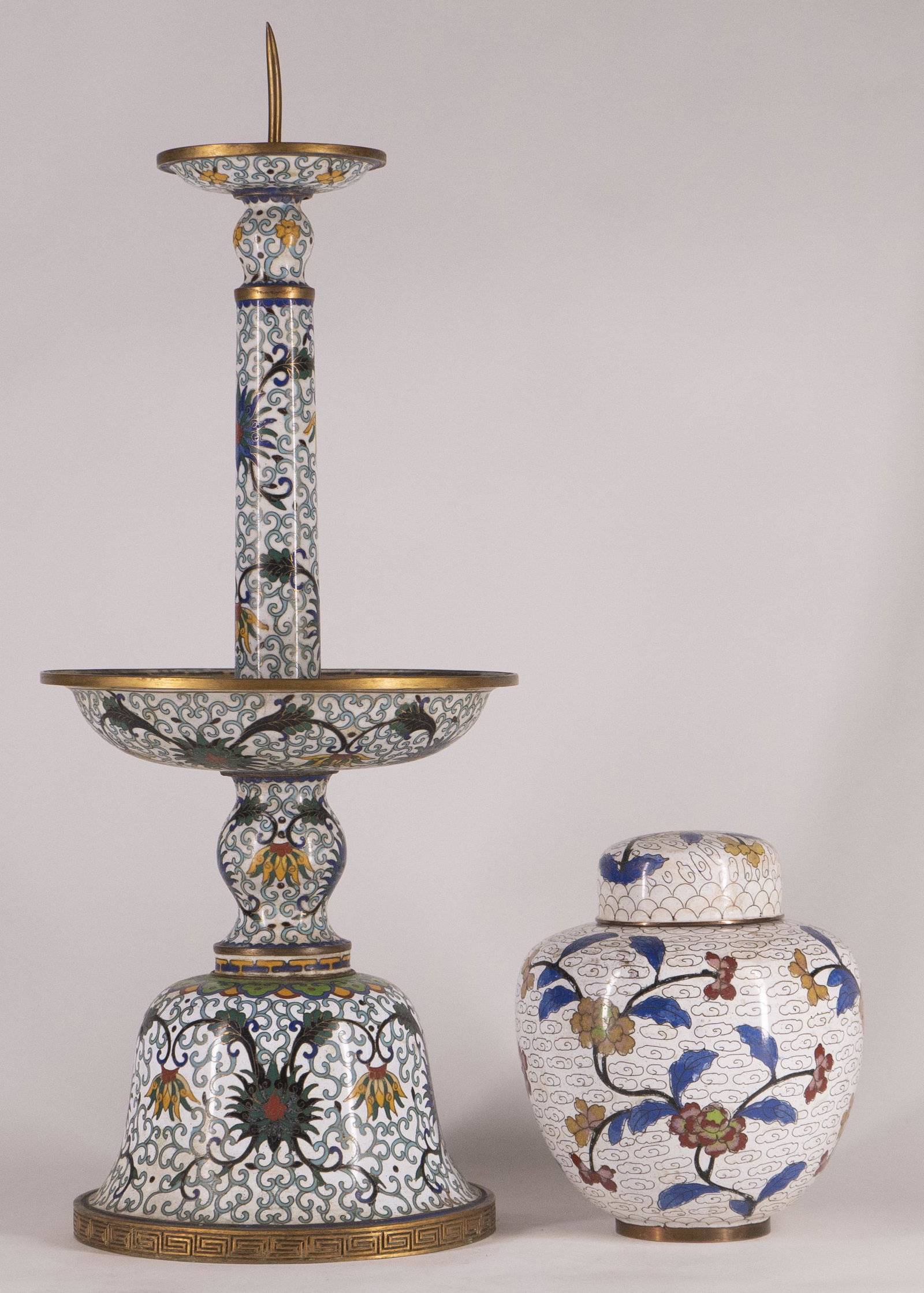Chinese Cloisonne Pricket Stick and Ginger Jar (1 of 12)