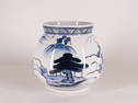 Japanese Blue and White Covered Jar