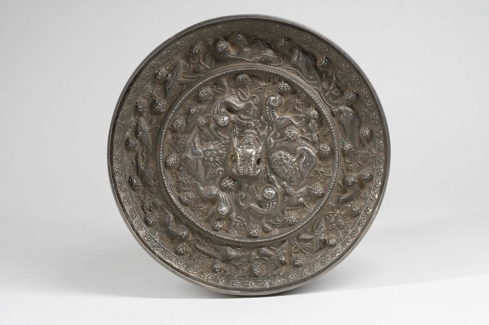 Chinese Archaic Silvered Bronze Mirror (1 of 8)