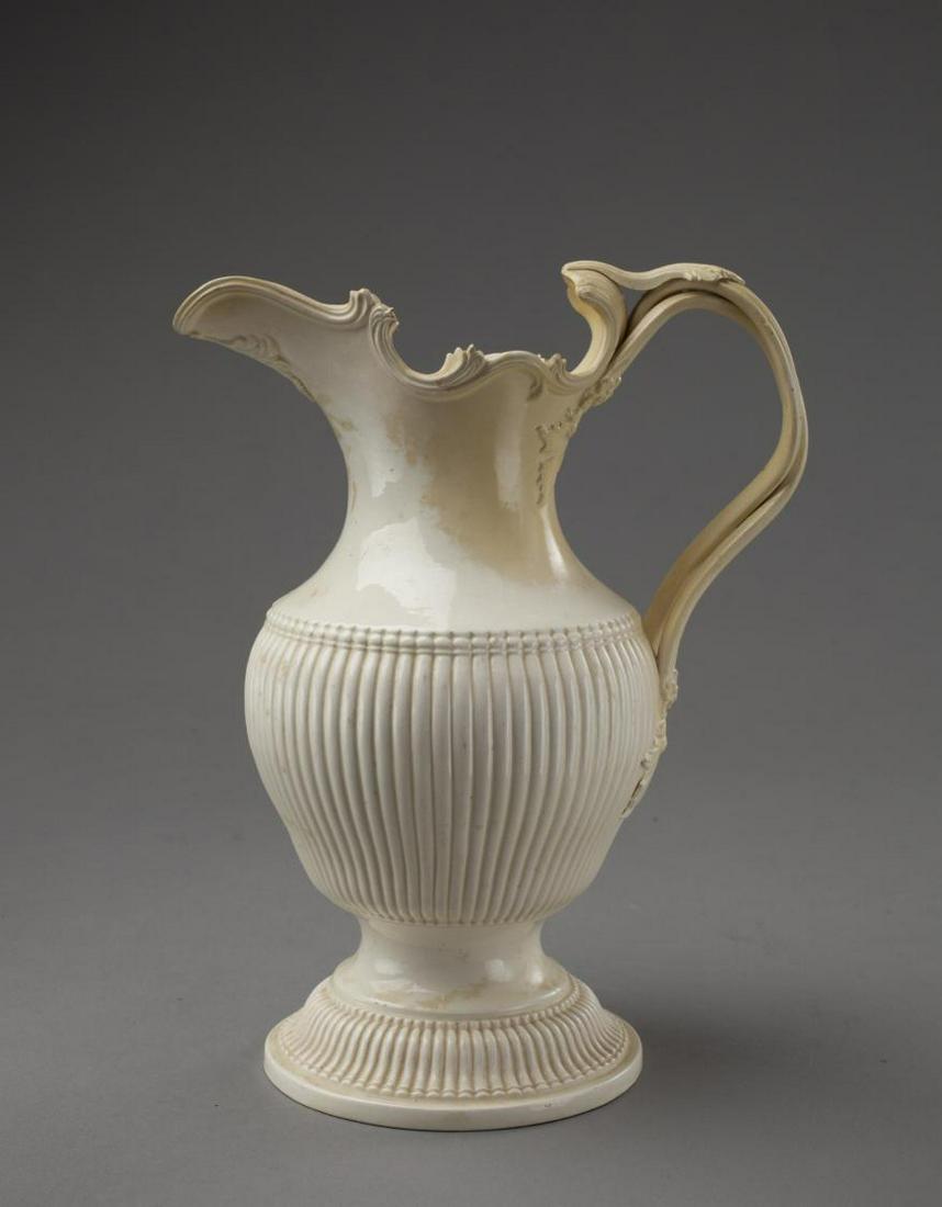 Rococo Creamware Pitcher with Reeded Body (1 of 18)