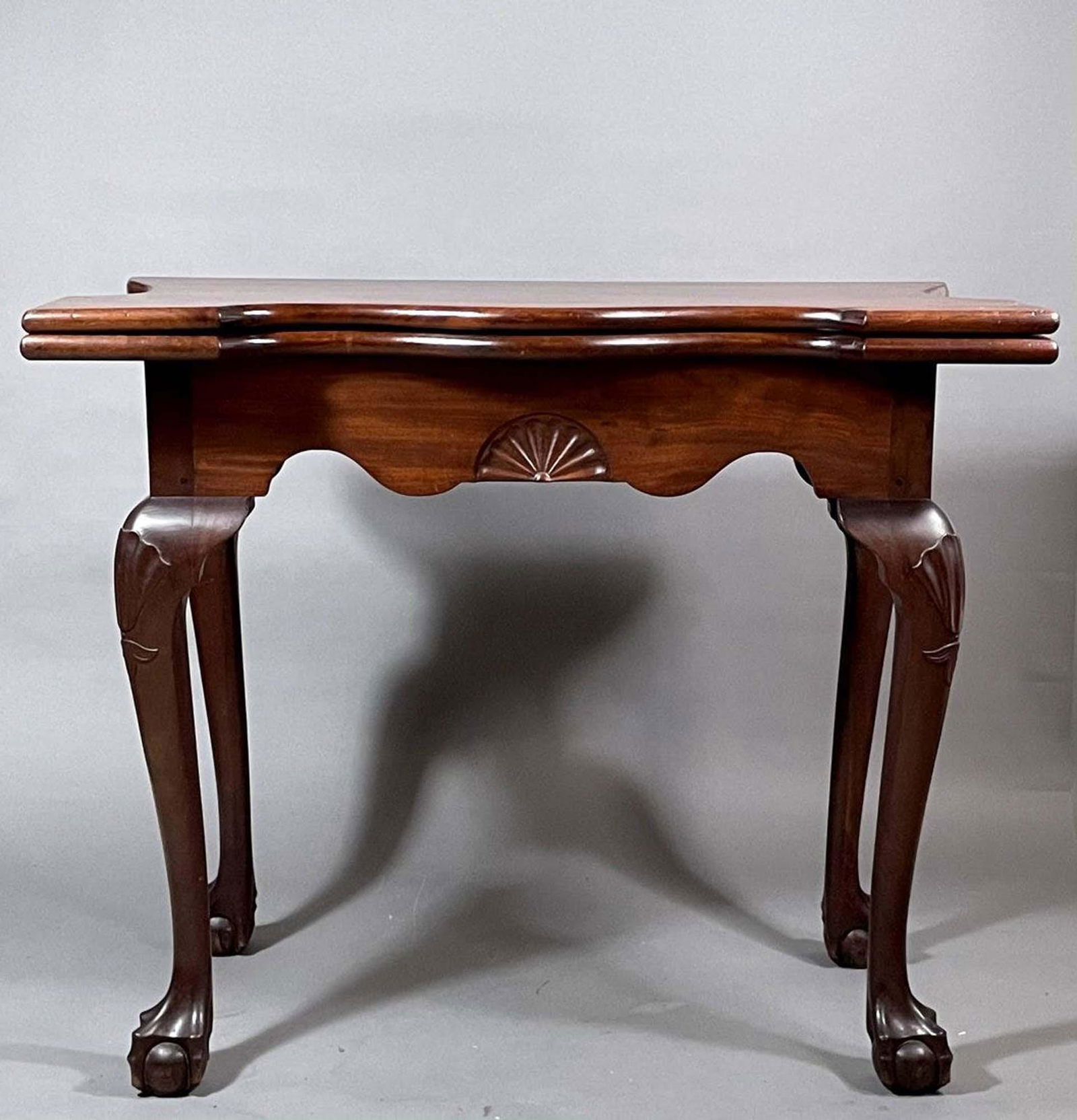 Small Chippendale Carved Mahogany Card Table (1 of 13)