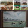 Eight Lithographs of Horseback Riding Events