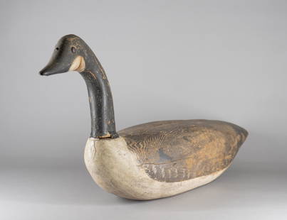 Stick-up Canada Goose in Reaching Pose: Prince Edwards Island, Circa 1920 In original condition. H. 14 in., L. 30 in. Provenance: Western Connecticut Collection, Acquired 1955-1995 Condition: As found, losses ro paint and abrasions, a