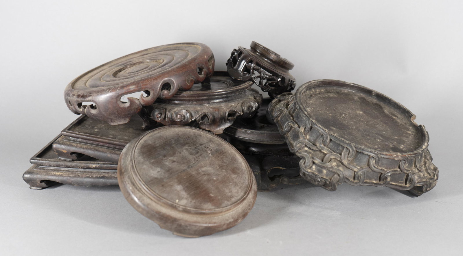 Seven Assorted Chinese Carved Hardwood Stands (1 of 20)