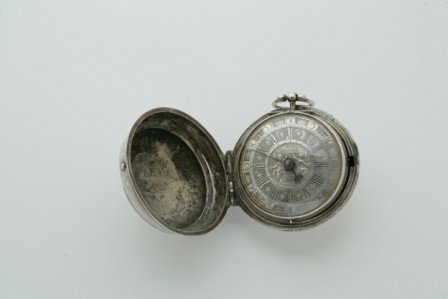 Two Engraved Silver Pocket Watches: Two Engraved Silver Pocket Watches The first, Silver and Engraved Brass Pair Case Pocket Watch Signed Nicolas Nicod, early 18th century Engraved silver dial has fleur-de-lis motifs, centering on a rep