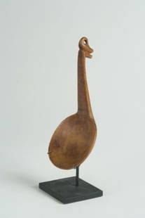 Small Preening Goose Ladle: Small Preening Goose Ladle Eastern Great Lakes Woodlands, circa 1840 Delicate form with well rendered goose atop a simple handle. Openwork between the neck and body. L. 5 13/16 in. The Peter Brams