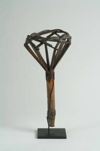 Abenaki Hickory Wisk and Basket Stamp (2): Abenaki Hickory Wisk and Basket Stamp Woodlands, first half of 19th century An ingeniously made whisk out of one piece of hickory-the engineering and execution is astounding when one looks to figure