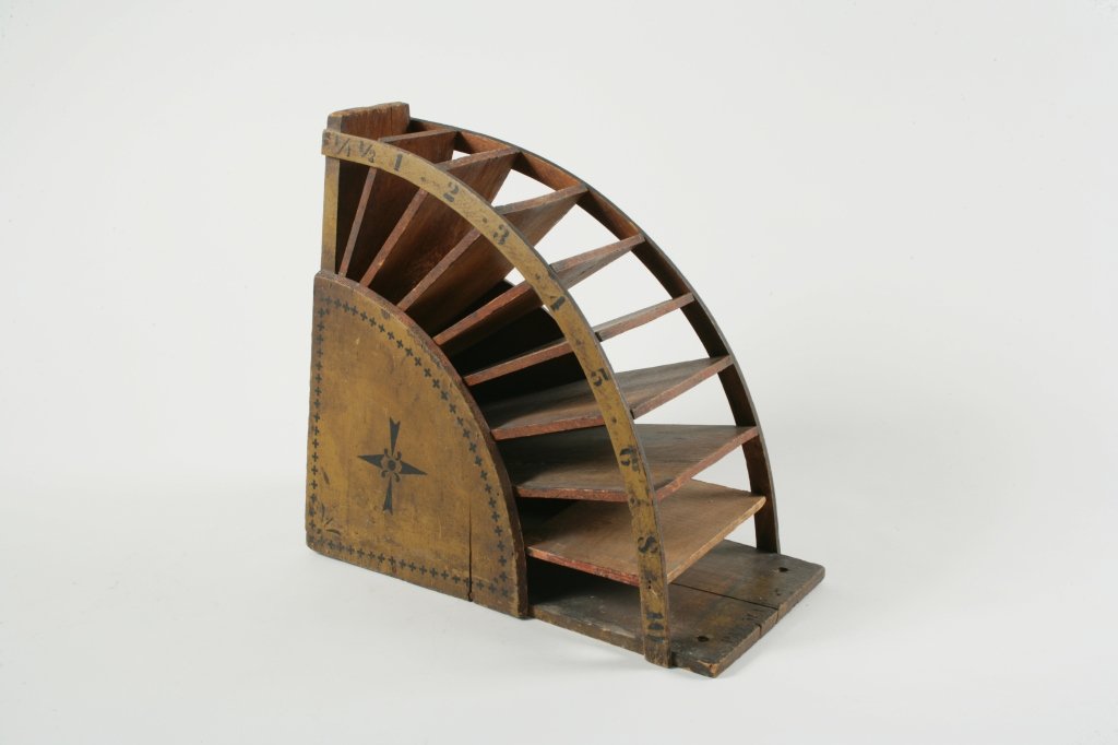 Painted and Decorated Grocery Store Bag Sorter: American, second half, 19th century Painted wood with original stenciled decoration and inscription from Troy, New York Grocers. H. 15 in.; W. 16 in.; D. 8 _ in. Estimate: $200 - $400 Condition: In ol