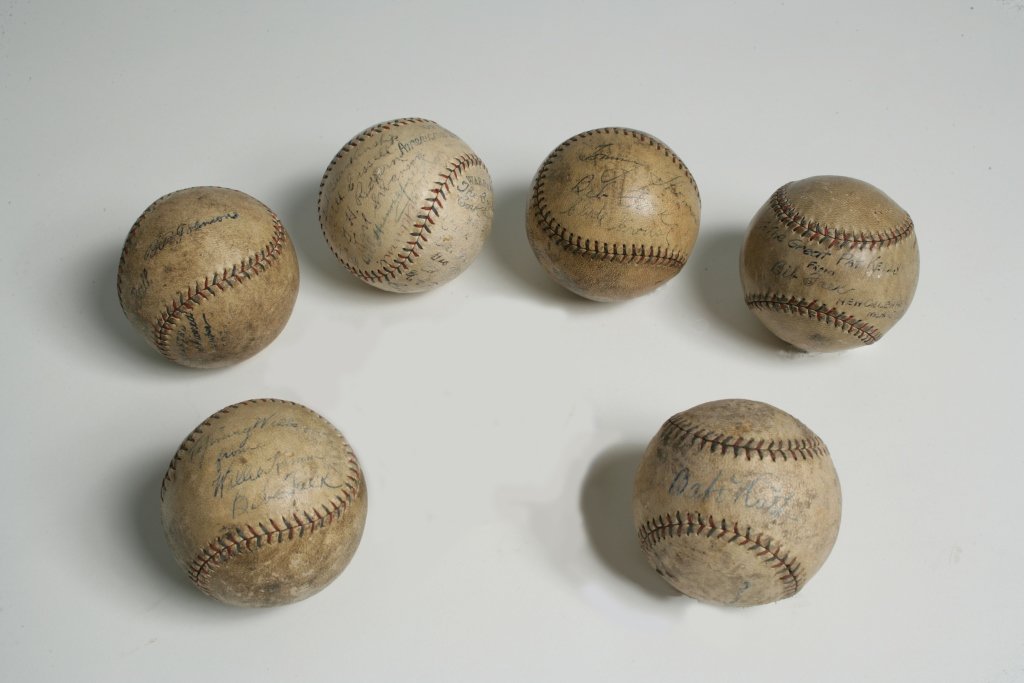 Group of Six American League Signed Baseballs: Chicago White Sox Team Signed Baseball, circa 1928 Signatures include: Ed Walsh Jr. (Hall of Fame) / Red Faber (Hall of Fame) / Ted Lions (Hall of Fame) / H. McCurry / A. Shires / B. Cussell / B. Hunt