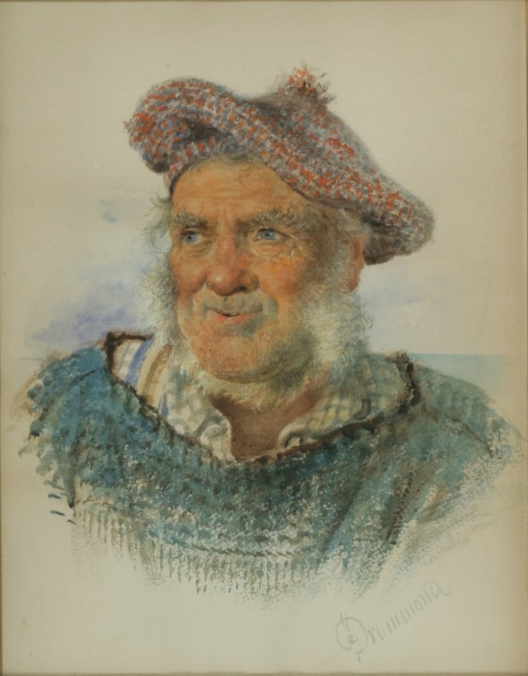 Two Works on Paper: Property of the Frederic Remington Museum, Ogdensburg, NY Gift of Frederick T. Haskell in 1935 James Drummond (Scottish 1816-1877) The Scot Pastel on paper Signed lower right: “Drummond” 19 x 15 i