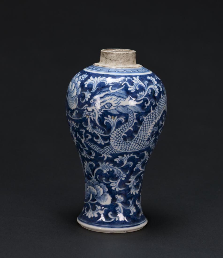Qing-A Blue And White ‘Dragon’ Plum Vase (1 of 5)