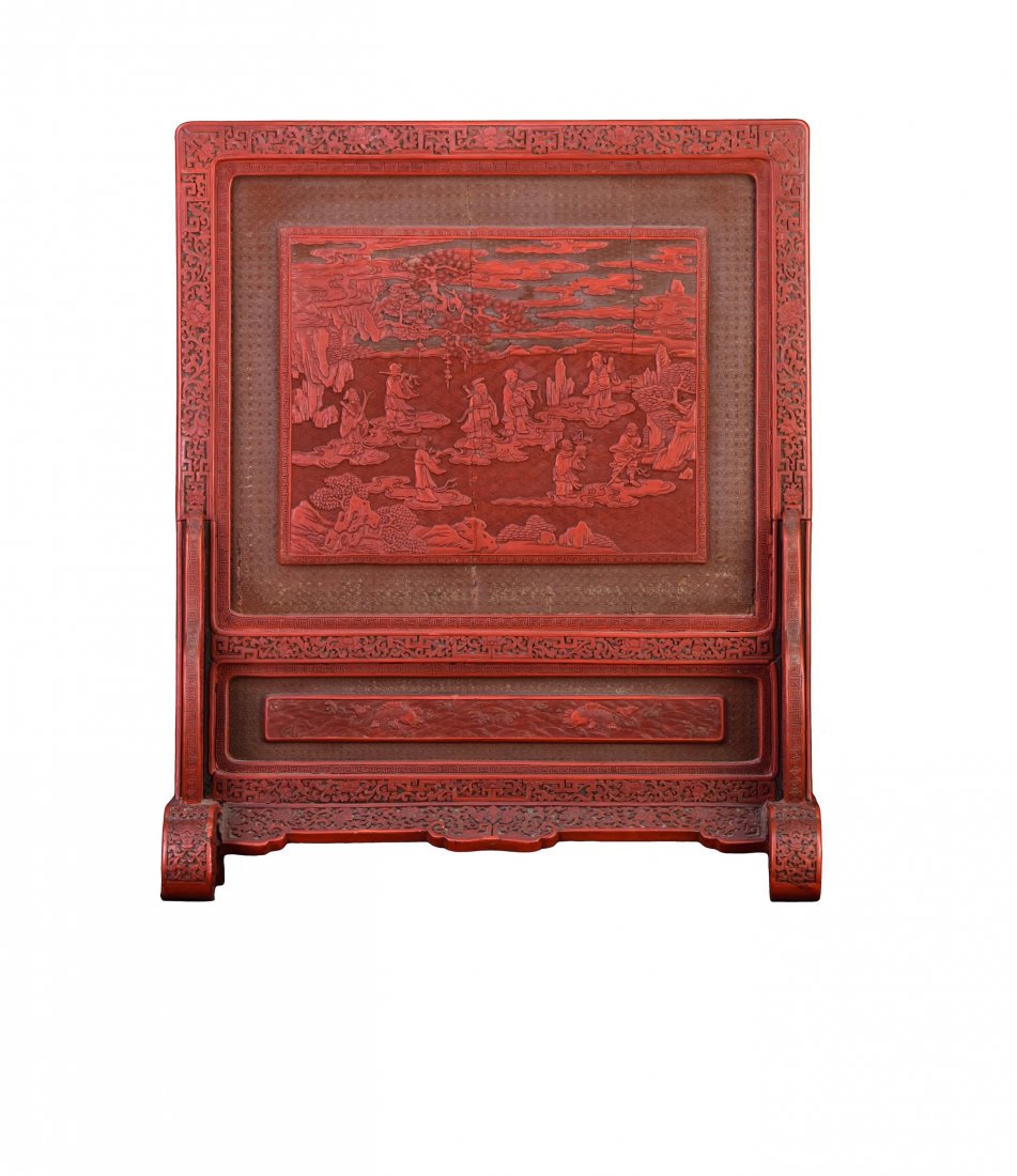Qing - A Cinnabar Lacquer Carved ‘Eight Immortal And (1 of 10)