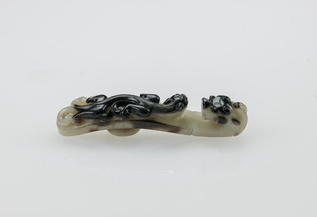 Qing-A Black And White Jade Carved ‘Chilong’ (1 of 7)