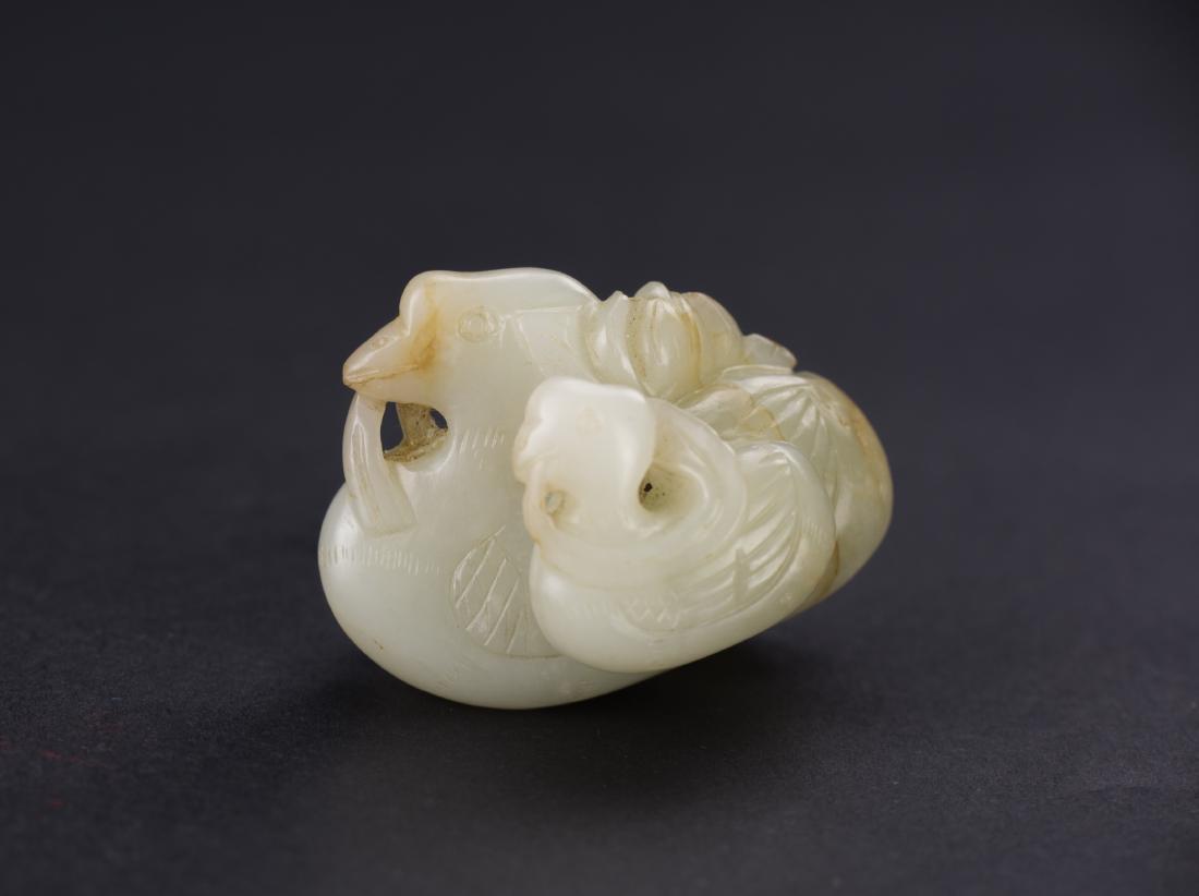 Qing - A White Jade Carved Two Mandarin Duck (1 of 6)