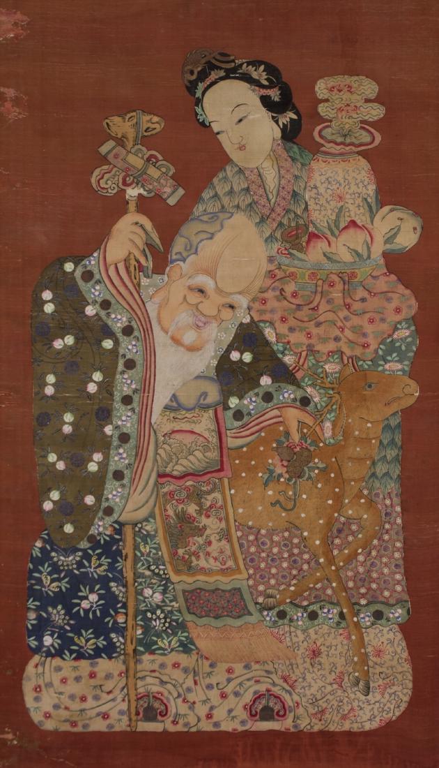 Lat Qing/Republic-A Large Emboidered â€˜Shouxing Gong (1 of 7)