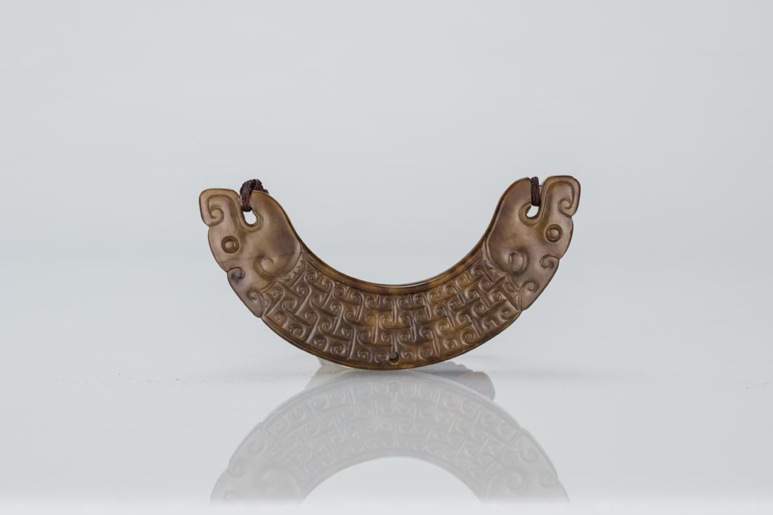 Warring State Period-A Reddish Jade  'Dragon' Pendant (1 of 5)