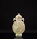 Qing - A Russet White Jade 'Dragon' Cover Vase