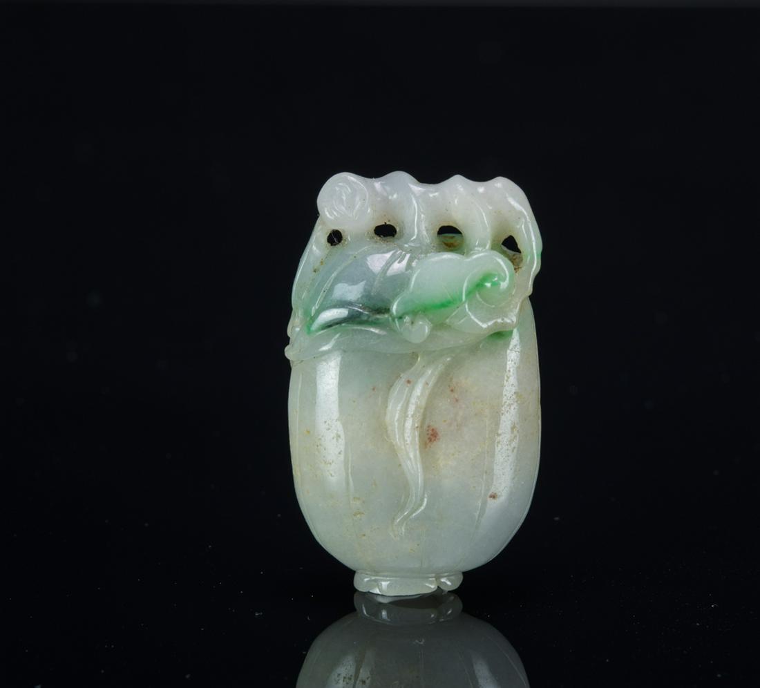 Qing- A Green Jadeite Carved 'Ruyi Cabbage" (1 of 8)