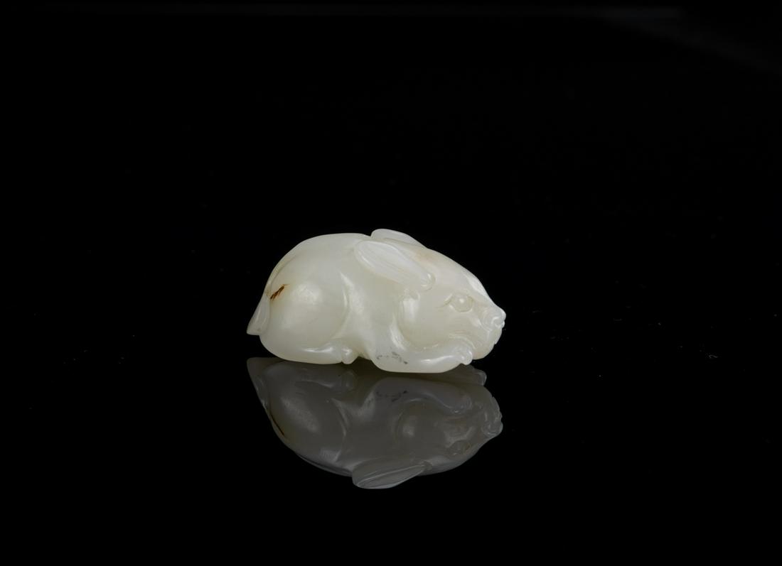 Qing - A White Jade Carved Rabbit Pendant (1 of 5)