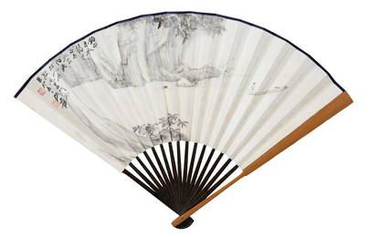 Zhang Daqian (1899-1983) Fan Painting And Calligraphy.