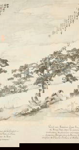 Lin Shu(1852-1924),: Lin Shu(1852-1924), Ink And Color On Paper, Framed, Signed And Seal 58.5 cm X 37 cm 林紓(1852-1924) 鏡心:設色紙本 款識&