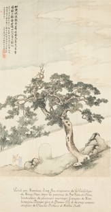 Lin Shu(1852-1924),: Lin Shu(1852-1924), Ink And Color On Paper, Framed, Signed And Seal 58.5 cm X 37 cm 林紓（1852-1924） 鏡心：設色紙本 款識&