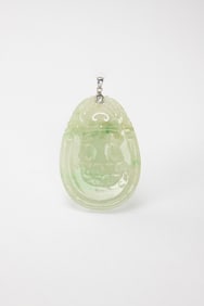 A Semi-Translucent Green Jadeite Pendant