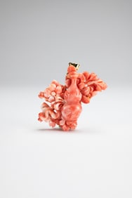 A Coral Brooches Mounted In 18k Gold