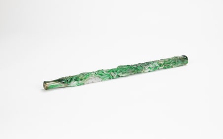 Republic - A Jadeite Carved ‘Nine Dragon’ Cigarette Holder.