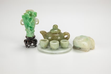 A Group Of Three Small Jadeite.