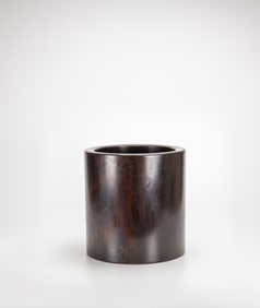 A Large Hardwwod Brush Pot. (Possible Zitan)