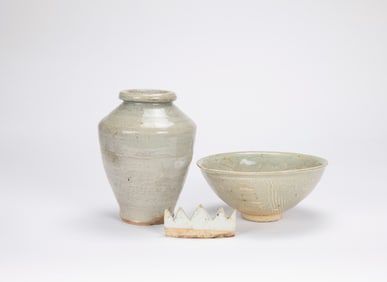 Song - Green Glazed Carved Flower Bowl,