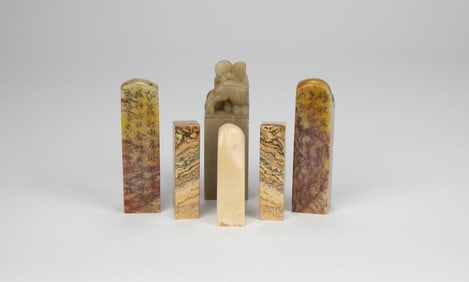 A Group Of Six Shoushan Stone