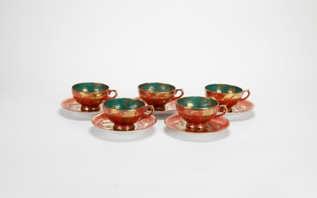 A Five Gilt - Red Glaze