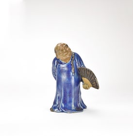 A Chinese Glazed Shiwan Figure of a Court Jester, With Mark