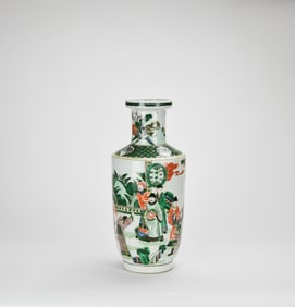 A Fine Chinese Famille Verte Porcelain Vase, 19th Century.