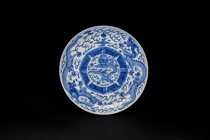 A Blue And White ‘Dragon’ Plate,