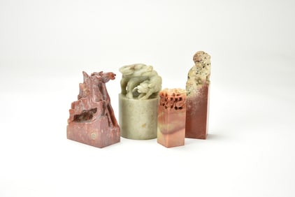 A Group Of Four Shoushan Stone Seals