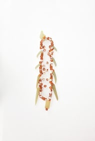 A Red Beads Agate And White Jade Necklaces,