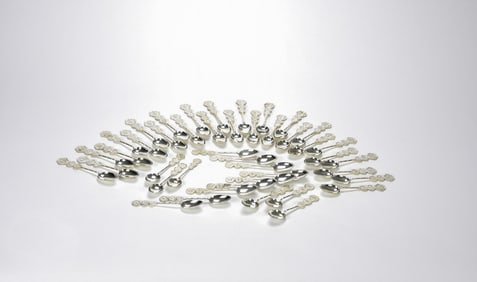 Collection Of Four-Three Chinese Export Silver Teaspoons, Early 20th Century