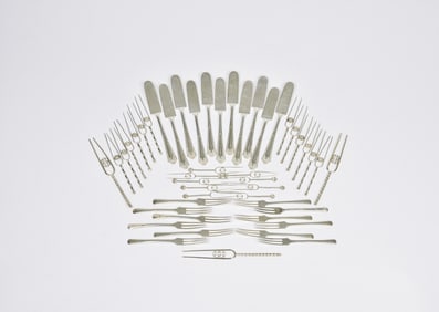 Group of Forty-Seven Silver Dining Utensils, Mid-20th Century