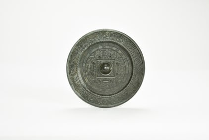 Eastern Han(25-220 CE)TLV and Divine Beast Bronze Mirror with Inscriptions.